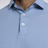 Soren Stripe Polo - Cerulean/Alloy