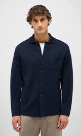 Dark Blue Milano Stitch Overshirt