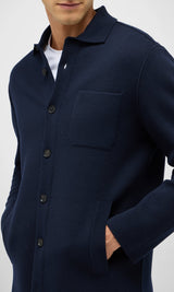 Dark Blue Milano Stitch Overshirt