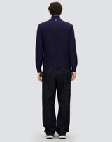 Nylon Quilted Zip Jacket w/ Knit Sleeves