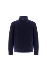 Nylon Quilted Zip Jacket w/ Knit Sleeves