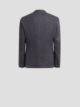 Single Breasted Jacket in Cotton Blend Tweed