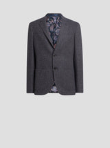 Single Breasted Jacket in Cotton Blend Tweed