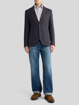 Single Breasted Jacket in Cotton Blend Tweed
