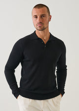 Drop Needle Merino Button Polo