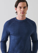 Merino Wool Vintage Wash Raglan Crew Neck