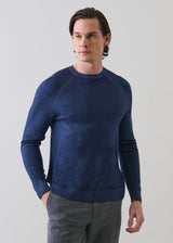 Merino Wool Vintage Wash Raglan Crew Neck