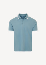 Organic Pima Cotton Tipped Polo in Blizzard Blue