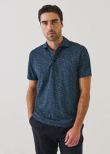 Pima Cotton Stretch Micro Floral Print Polo