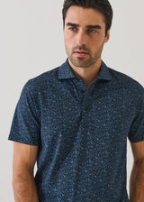 Pima Cotton Stretch Micro Floral Print Polo