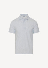 Pima Cotton Stretch Micro Floral Print Polo - Blue Ice