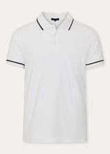 Pima Cotton Stretch Tipped Polo in White