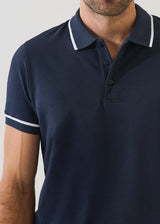Pima Cotton Stretch Tipped Polo in Midnight