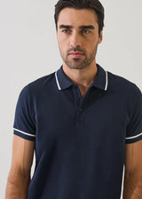 Pima Cotton Stretch Tipped Polo in Midnight