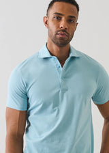 Pima Cotton Stretch Iconic Polo in Arctic Blue