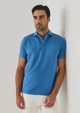 Pima Cotton Stretch Iconic Polo in Harbour
