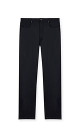 Navy Five-Pocket Trousers in Light Stretch Flannel