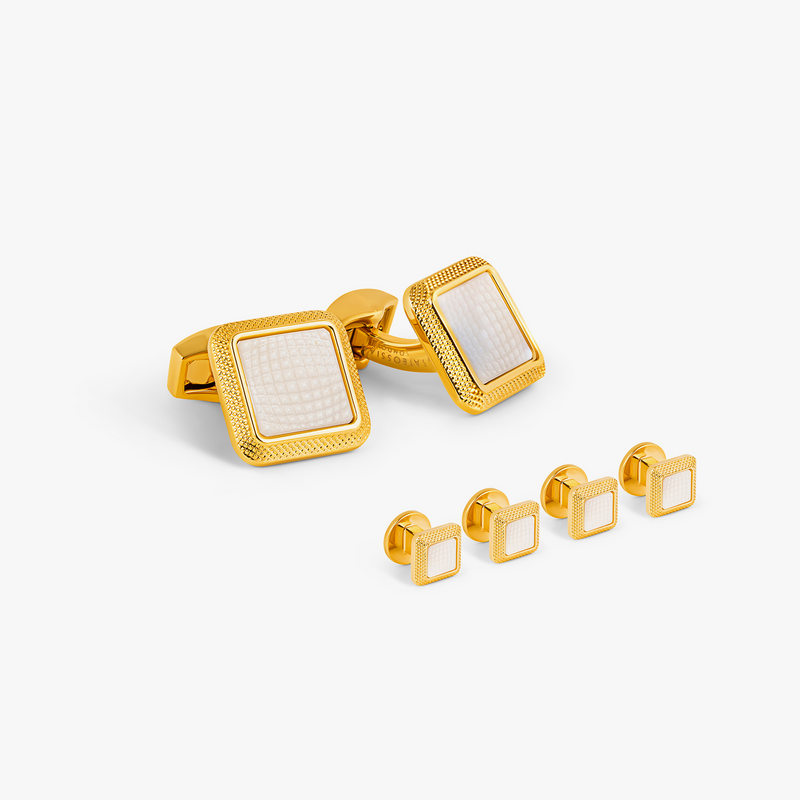 Spazio Square Cufflink and Shirt Studs