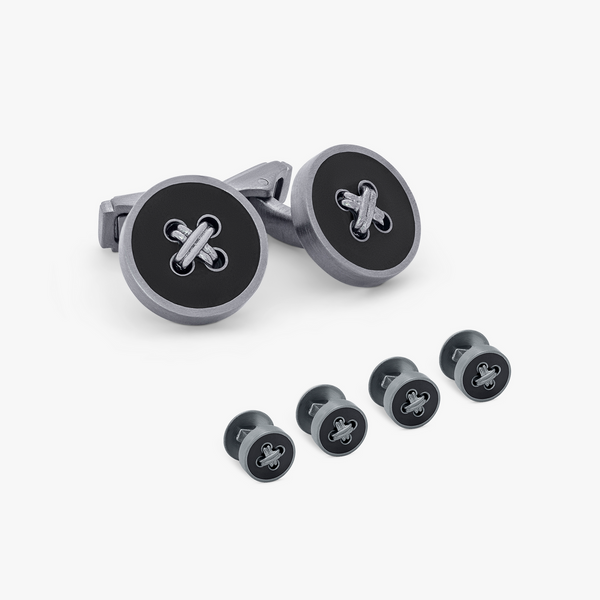 Gunmetal Plated Button Stud Set