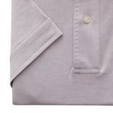 Light Grey Jersey Knit Short-Sleeve Polo
