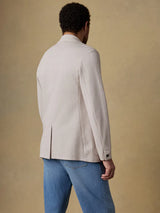 Inlet Knit Tweed Blazer - Khaki Stone Herringbone