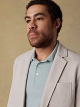 Inlet Knit Tweed Blazer - Khaki Stone Herringbone