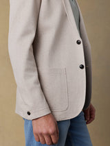 Inlet Knit Tweed Blazer - Khaki Stone Herringbone