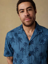 Short-Sleeve Breeze Camp Shirt - Ocean Shore Trees