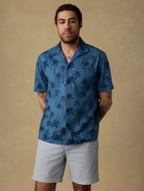 Short-Sleeve Breeze Camp Shirt - Ocean Shore Trees