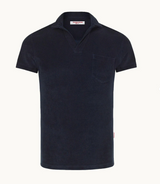 Navy Towelling Polo Shirt