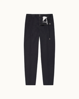 Tailored Fit Italian Linen Trousers In Night Iris
