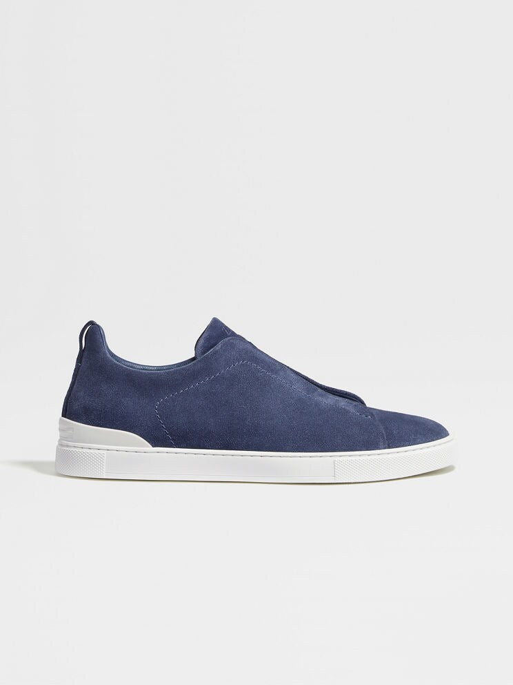 Zegna Triple Stitch - Blue Suede