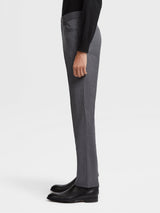 Grey Stone-washed Wool Roccia Pants