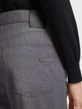 Grey Stone-washed Wool Roccia Pants