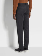 Dark Grey Stone-washed Wool Roccia Pants