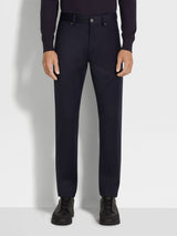 Navy Blue Stretch Cotton Roccia Jeans