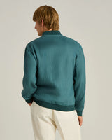 PURE LINEN JACKET WITH ZIP CORNFLOWER BLUE