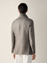 Dark Taupe Mélange Cashmere Silk and Linen Jacket