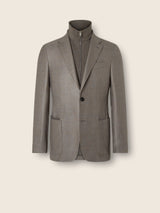 Dark Taupe Mélange Cashmere Silk and Linen Jacket