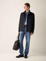 Microfiber Motorin 125cc Field Jacket Navy Blue