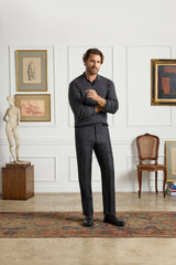 Devon Super 110s Serge Trouser - Dark Grey