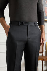 Devon Super 110s Serge Trouser - Dark Grey