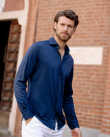 Blue Santini Techmerino Wool Shirt