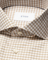Slim Beige Check Signature Oxford Shirt