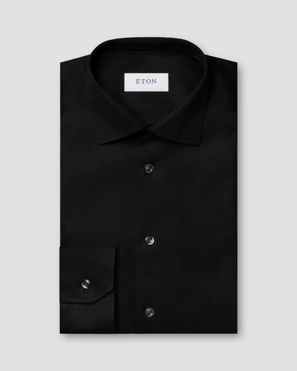 Black Signature Twill Shirt - Contemporary Fit