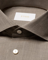 Houndstooth Merino Shirt in Tan