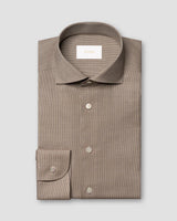 Houndstooth Merino Shirt in Tan