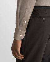 Houndstooth Merino Shirt in Tan