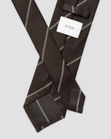 Brown Striped Grenadine Silk Tie