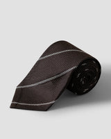 Brown Striped Grenadine Silk Tie